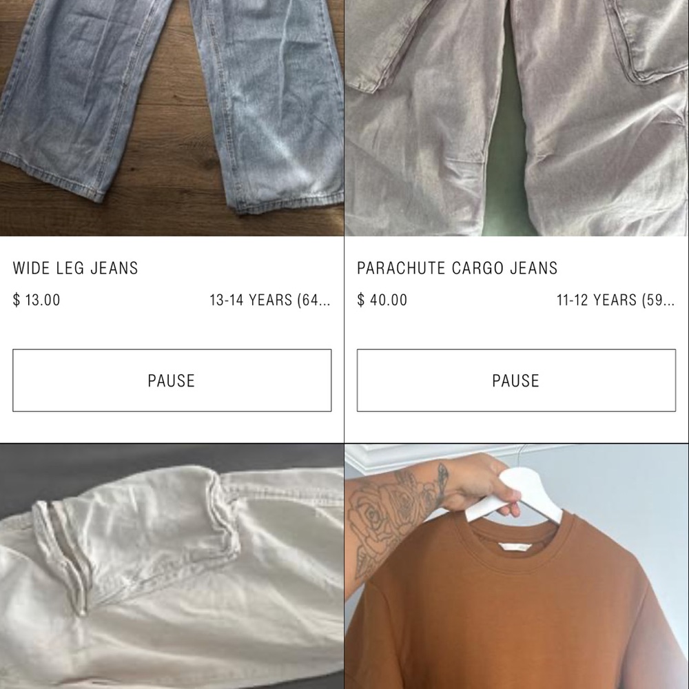 Zara Kids Gray Wide Leg Jeans